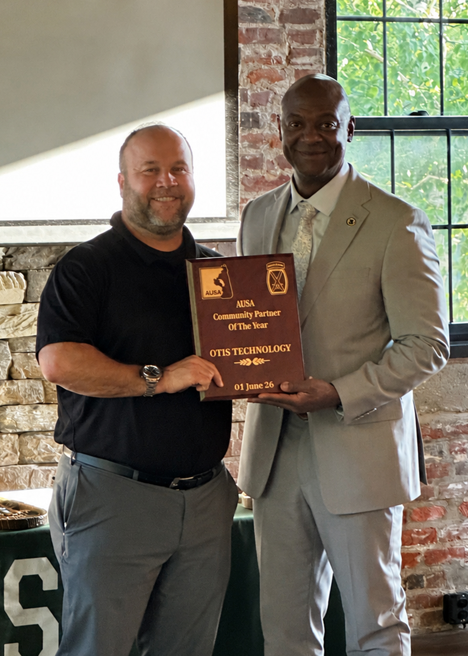 Community Partner of the year was presented by keynote speaker Lieutenant General (Ret.) Milford H. Beagle Jr., former Commanding General of the 10th Mountain Division (LI) and Fort Drum. Accepting the award on behalf of Otis Technology was CEO Brad McIntyre