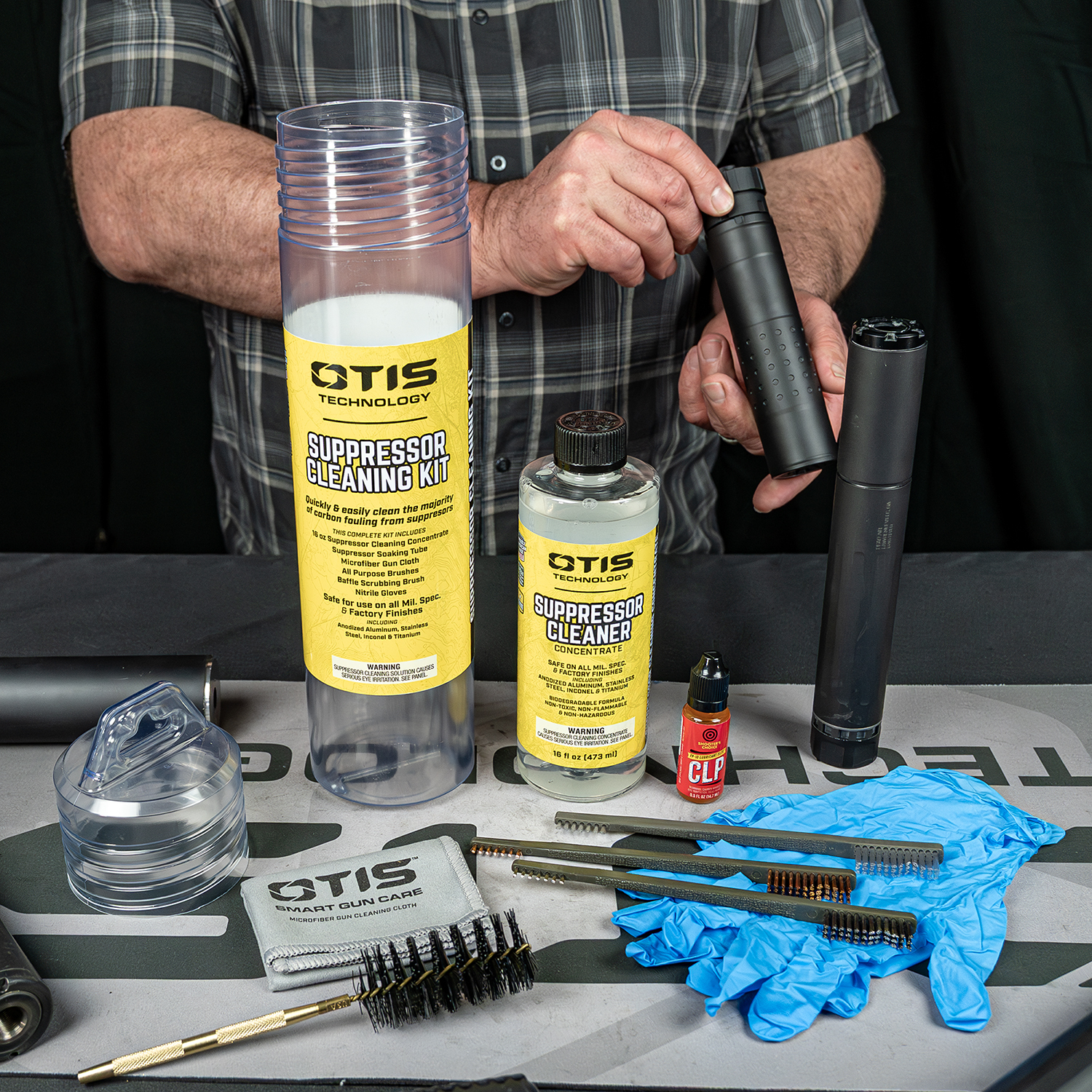 Product image of Otis Technology Suppressor Cleaning Kit in use